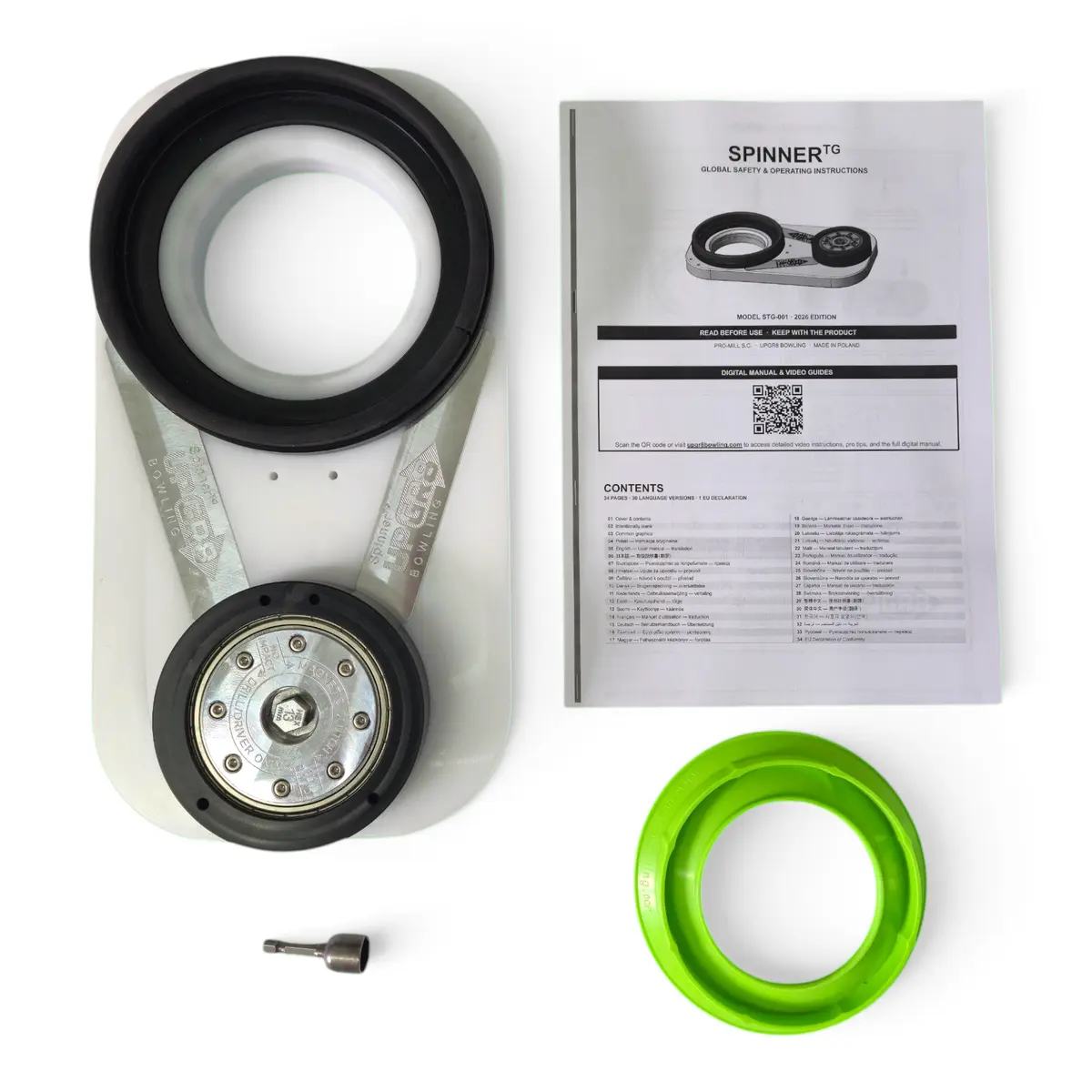Spinnerᵀᴳ with instructions, 13 mm hex socket, and removable components
